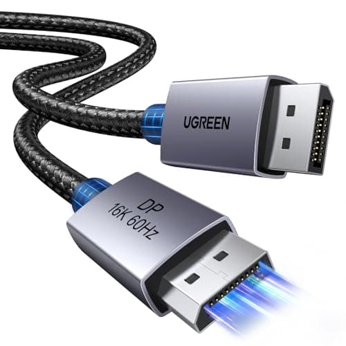 UGREEN 16K@60Hz DisplayPort Cable 6.6FT Support 80Gbps 8K@240Hz, 4K@480Hz