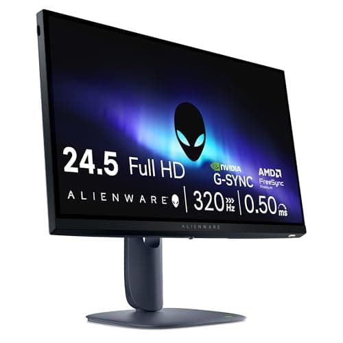 Alienware 25 Gaming Monitor - AW2525HM, Full HD (1920x1080), 320Hz, Fast IPS, 0.5ms, NVIDIA G-SYNC Compatible, AMD FreeSync Premium, DisplayPort, 2 HDMI, 3 USB, 3 Year Warranty