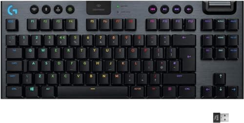 Logitech G G915 LIGHTSPEED TKL Wireless Mechanical Gaming Keyboard | with low profile GL-Tactile key switches, LIGHTSYNC RGB, Ultra thin design, 40+ hours battery life, QWERTY UK Layout - Black