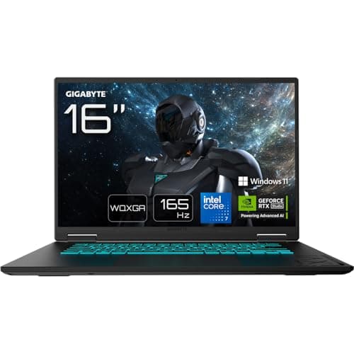 Gigabyte GAMING A16 PRO Laptop - 16“, 165Hz WQXGA, Intel Core 7 240H, RTX 5080, 32GB LPDDR5X 5600MHz, 1TB Gen4 SSD, Win11 Home, 2 Year Warranty, Dolby Atmos, GAMING A16 PRO DYHG5UKCC4SH