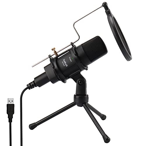 Daffodil MCP200B USB Condenser Microphone for PC & Mac | Omnidirectional Desktop Mic with Tripod & Pop Filter for Podcasts, Streaming, Gaming, Vocals and Online meetings