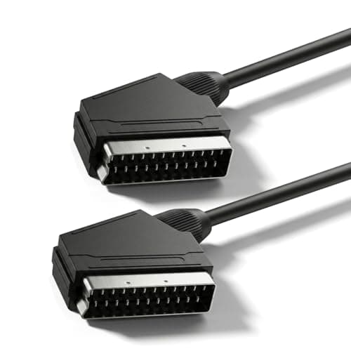 BolAAzuL RGB SCART to SCART Cable True 21-Pin, Fully Wired SCART Lead High-Fidelity Audio Video Cable for TV, DVD Player, VCR, STB and Retro Consoles – 1.1m, Black