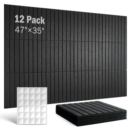 Soundsbay 12 Pack Acoustic Wall Panels 60 Pcs Self-Adhesive Tape