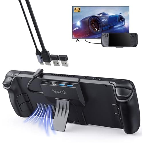 Steam Deck Dock for Steam Deck/OLED with Foldable Stand, HDMI 4K@60Hz, 2 USB A 3.0, 100W Max PD-in, Portable or Desktop Accessories, Perfectly Match the Heat Dissipation Holes