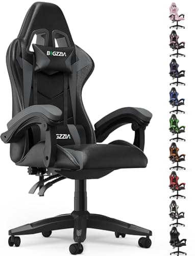 Bigzzia Gaming Chair Reclining PC Chair Ergonomic Design with Cushion
