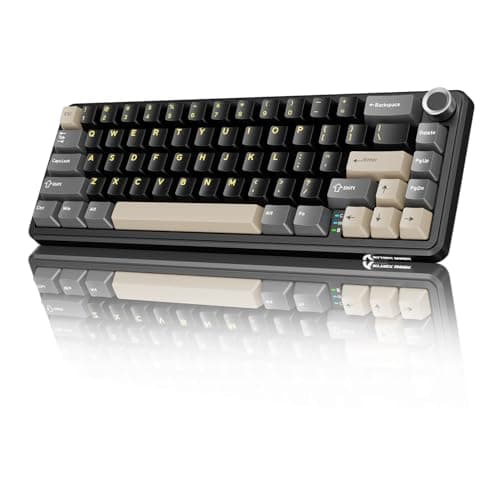 MAMBASNAKE X ATTACK SHARK X66 65% Wireless Mechanical Keyboard with Knob, 66 Keys Gasket Hot Swap RGB Gaming Keyboard 60 Percent, BT/2.4G/USB-C, Linear Switch, PBT Keycaps - Starry Black