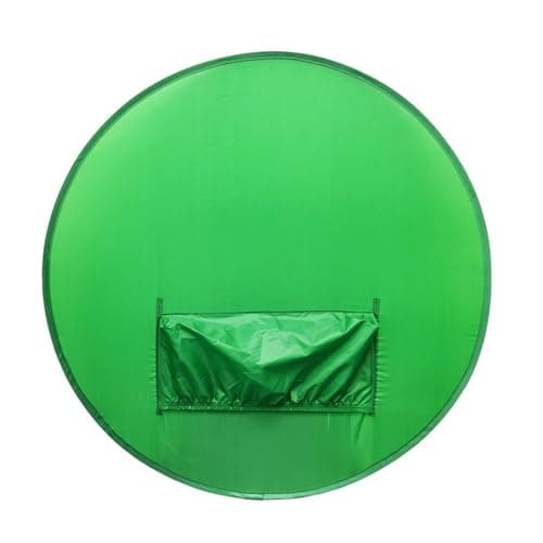 Denash Collapsible Round Green Screen Backdrop for Video Chats and Conference, Chair Chromakey Background for Home Office, Polyester