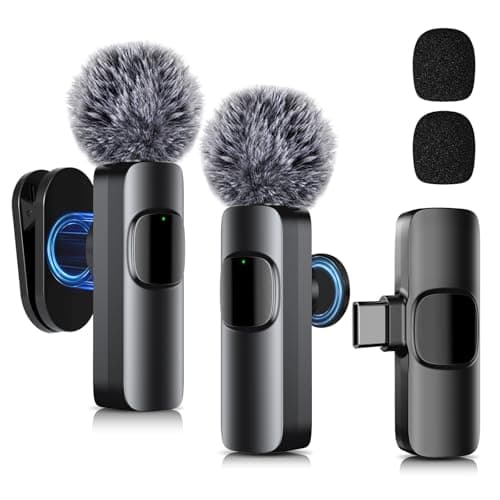 SOOOEC Upgraded USB C Wireless Lavalier Microphone for iPhone 15-16 /Android Phone, Mini Microphones for Video Recording, Live Streaming, Interviews, YouTube, TikTok, Vlogging, and ASMR