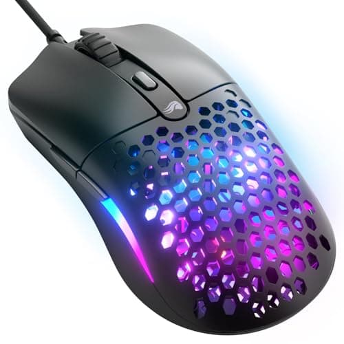 GLORIOUS Model O Eternal - Souris RGB ultralégère Filaire - Poids Plume 55 g - Éclairage RGB Changeable - 6 Boutons programmables - Design symétrique - Capteur Optique 12K DPI - PC/Mac - Noir