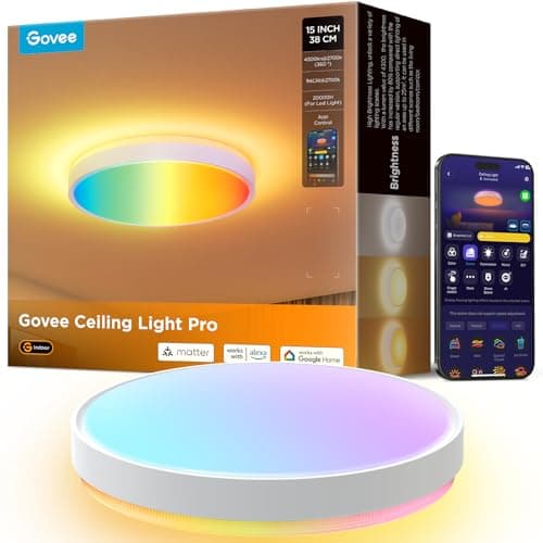 Govee RGBIC Ceiling Light 48.5W, Smart LED Ceiling Light 4300lm, Ø38cm