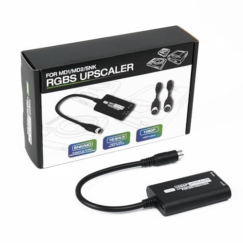 BITFUNX Sega Genesis/Megadrive/SNK HDMI Adapter: Support RGBS Scaler to HDMI™ 1080P & 16:9/4:3 Switch.Plug & Play No Delay Video Game Adapter for Genesis MD1/2 SNK