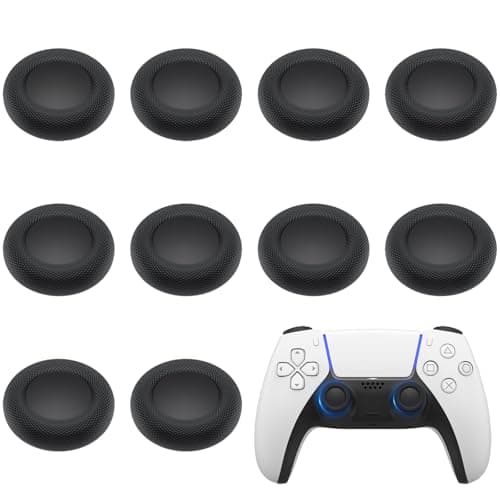 10PCS Thumb Grip Joystick Caps for PS5/PS4 Controller, Non-Slip Laser Textured Grip Design, Anti-Stickiness, Anti-Slip, Anti-Scratch, Anti-Fingerprint, Replacement Caps for PS5/PS4 Controller