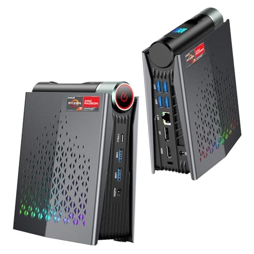 ACEMAGICIAN S3A Gaming Mini PC,AMD Ryzen 7 H 255 (Upgraded 8745HS,up to 4.9GHz) 16GB LPDDR5 RAM 512GB SSD, Desktop Computer Radeon 780M Graphics, 2X M.2 2280 Storage Expansion, 2.5GbE, HDMI 2.1,USB4