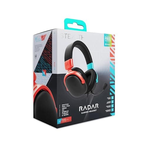 STEALTH RADAR Red/Blue Gaming Headset Multi-Format Compatible, 40mm Drivers