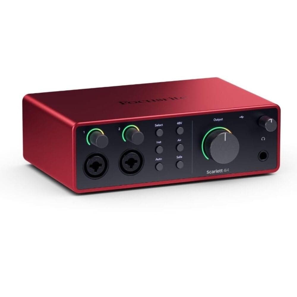 Focusrite Scarlett 4i4 4th Gen USB-C Audio Interface | 4-In 4-Out, 2 Mic Preamps, 2 Hi-Z Inputs, 4 Line Inputs, MIDI In/Out, Auto Gain, Clip Safe, Air Modes, 24-Bit/192kHz