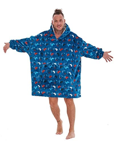 GAMER Fleece Oversized Hoodie - Gamer for Life Heart Beats Design - Super Soft Lounger Blanket Hoody - 100% Polyester - Available in Adults and Kids Sizes