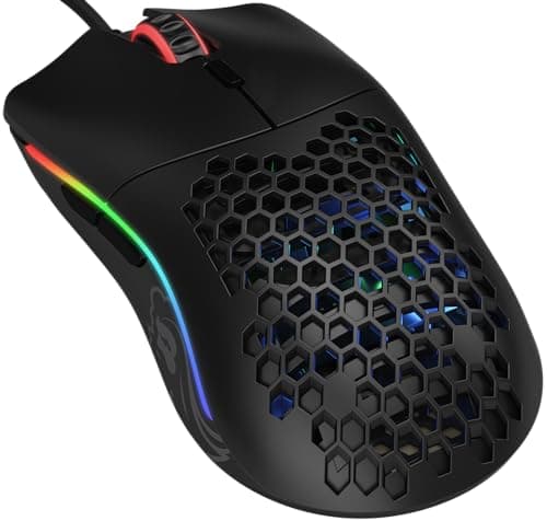 GLORIOUS Model O Wired Gaming Mouse (Matte Black) | 67g Superlight Honeycomb Ambidextrous Design, Vibrant RGB, Pixart 3360 Sensor, Omron 20M Clicks, Pure PTFE Skates