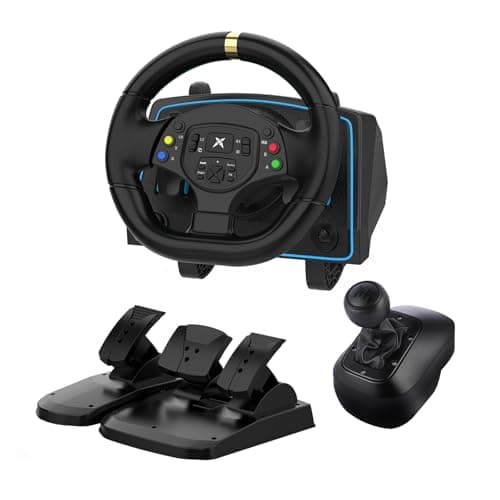 DOYO Gaming Steering Wheel with Pedals and Shifter - 1080° PC Racing Wheel, Vibration Feedback, Paddle Shifters, Steering Wheel for PC, Xbox One, PS4, Xbox 360, Xbox Series X/S, PS3, Switch