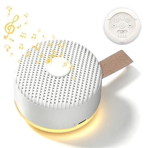 Portable White Noise Machine for Baby Adults, 24 Soothing Sounds with Night Light, Long-Lasting Battery & 5 Timer, USB Rechargeable Sound Machine for Home, Travel, Stroller, New Parent Gift