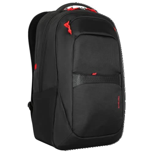 Targus Gaming Backpack fits Laptops up to 17.3", Padded Laptop Compartment, Headset Loop, Large Capacity, Ergonomic Shoulder Straps, Trolley Strap, Black
