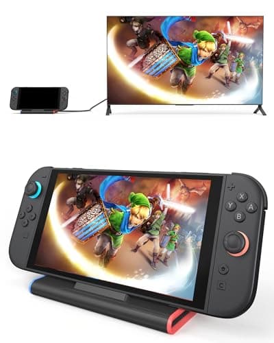 QJYKIONE Switch 2 Dock - 4K TV Adapter - Portable Docking Station for Nintendo Switch 2 ONLY, Game Accessories, NS2 Travel Charging Dock Stand Base with 3* USB 3.0, Type-C PD Input, $K@60Hz HDMI