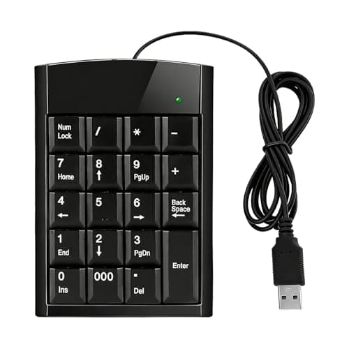 Cyiamku Number Keypad for Laptop, Numeric Keypads USB, Wired Wedge Keypad, Mini USB Number Pad Portable 19 Key Number Keyboard for Desktops, Quiet Keys Compatible with Windows, Linux, Android, iOS