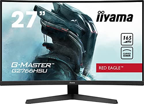 iiyama G-Master Red Eagle G2766HSU-B1 Curved 27 Inch VA LED Gaming Monitor Full HD HDMI DP USB 2.0 1ms 165Hz FreeSync Premium Black