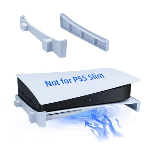 Mcbazel Horizontal Stand Compatible with Playstation 5 DE/UHD Console, Base Stand Holder for Playstation 5 Disc & Digital Edition Console,with Anti-Slip Mads - Grey/White(Not for PS5 Slim/PS5 Pro)