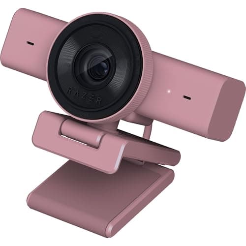 Razer Kiyo V2 X Streaming Webcam: 1440p 60 FPS - Autofocus - Built-in microphone - Wide angle lens - Integrated privacy shutter - Works with OBS, Xsplit, Streamlabs, Discord, Zoom, Teams - Pink