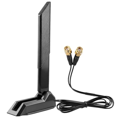 WiFi 6E Antenna 12dBi 3-Band for Router Gaming Motherboard ASUS ROG/Maximus/GIGABYTE/MSI 2.4GHz 5GHz 6GHz Magnetic Base Foldable Omni Antenna for Wi-Fi 6/6E AX AXE Routers PCs Bluetooth