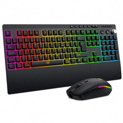 seenda Wireless Bluetooth Keyboard Mouse Set with RGB Backlit, Rechargeable