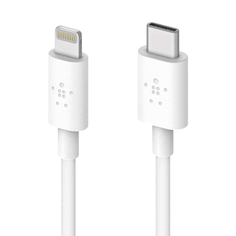 Belkin Boost Charge USB-C Cable with Lightning Connector (MFi-Certified Cable, for iPhone, MacBook, iPad, More), 1.2 m, iPhone Fast Charge 50% in 30 mins, White