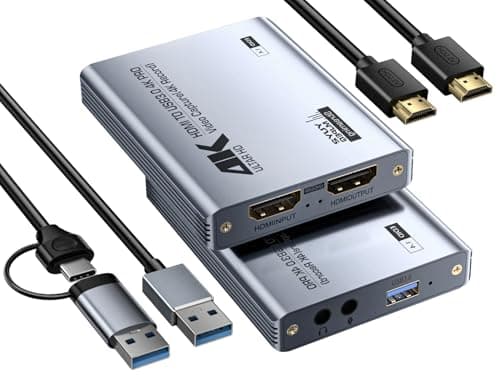 Fulfalic Video Capture Card, Audio Video Capture Card, USB 3.0 Capture Card 4K HDMI Loop-Out, 1080P 60FPS/2K 30FPS Video Game Capture for Streaming, Works for PS5/Switch/Camera/PC/OBS