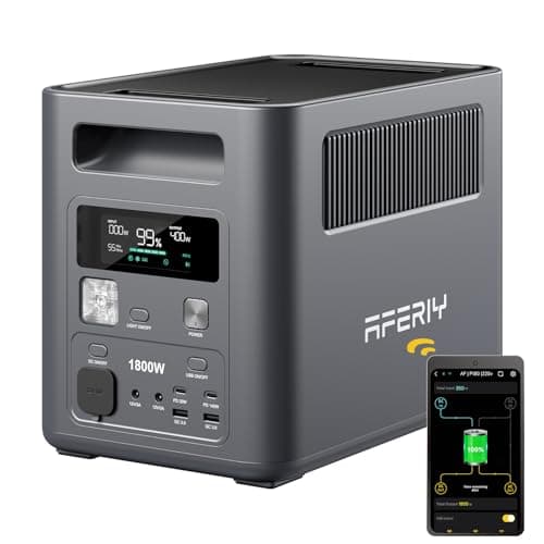 AFERIY P180 Portable Power Station, 1024Wh 1800W (3600W Peak), Fast Charging 0-90% in 60 Minutes, LiFePO4 Portable Battery with UPS, BMS, Solar Power Station for Camping, Home, Office