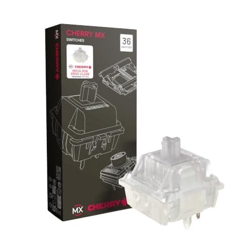 CHERRY MX2A RGB ERGO CLEAR Switch Kit, 36 Mechanical Keyboard Switches (5-PIN), for DIY, Hot Swap, Gaming Keyboard, Tactile Switch without Click, Smooth & Noticeable