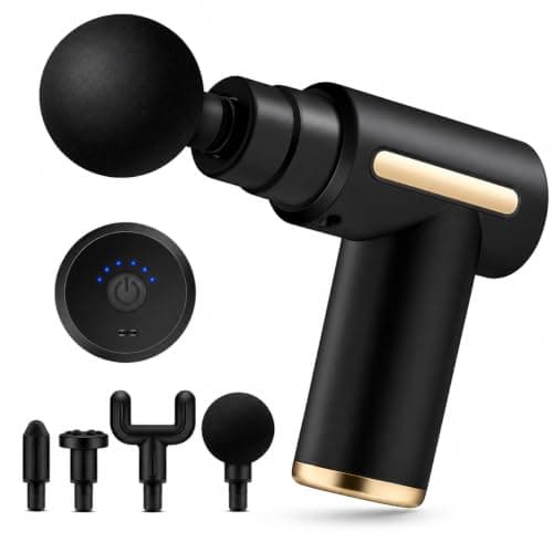 Mini Massage Gun Deep Tissue Percussion Massager 4 Heads