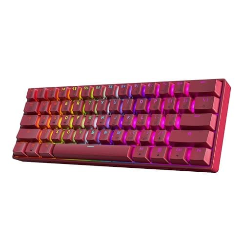 HK GAMING GK61 60% v3 | Hotswap Mechanical Gaming Keyboard | 61 Keys Multi Color RGB LED Backlit for PC/Mac Gamer | US Layout (Pink, Cherry Mx Brown)