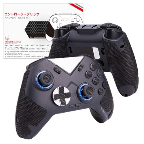 HOTLINEGAMES Controller Grips Tape Compatlble with FLYDIGI Vader 4 PRO/Vader 3 PRO, Anti-Slip, Sweat-Absorbent, Easy to Apply, Handle Grips+Buttons+Triggers (Black)