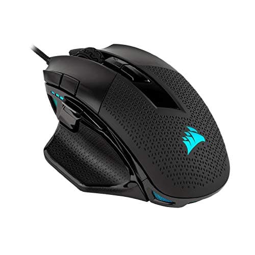 CORSAIR NIGHTSWORD RGB Wired Tunable FPS/MOBA Gaming Mouse – 18,000 DPI – 10 Programmable Buttons – Weight System – iCUE Compatible – PC, Mac, PS5, PS4, Xbox – Black
