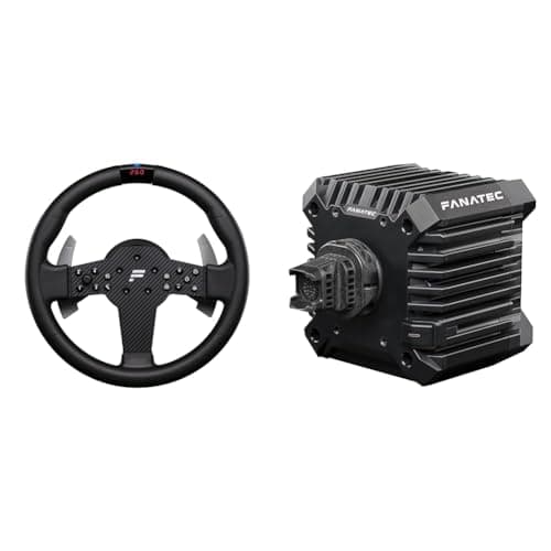 FANATEC CSL P1 V2 (QR2 LITE) Sim Racing Steering Wheel + Base Bundle – Rubberised Grip, 5 Nm Direct Drive Base – PC