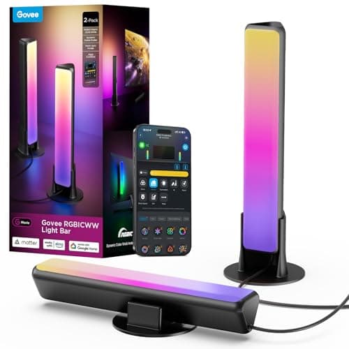 Govee Smart LED Light Bars, RGBICWW TV Backlight for Ambiance, Gaming, PC
