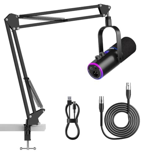 Ortizan USB XLR Dynamic Microphone with Boom Arm