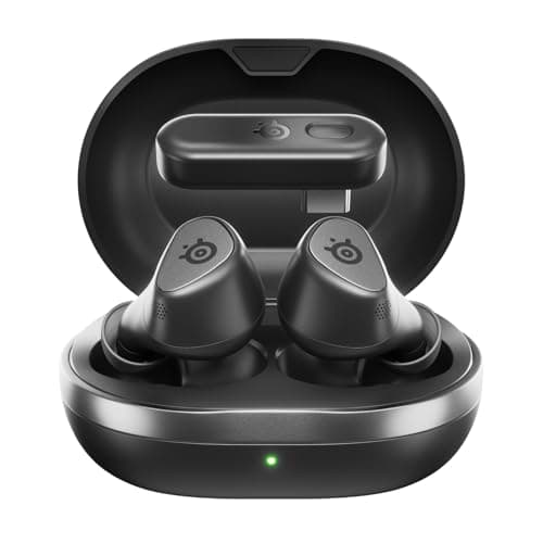 SteelSeries Arctis GameBuds for PS5 - Wireless Gaming Earbuds - 2.4GHz + BT 5.3 - ANC/Transparency - 40H Battery - Wireless Charging - PS5, PC, Switch 2, Mobile - Black (Renewed)