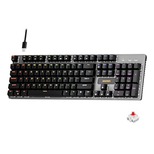 NEWMEN GM325Pro Wired Gaming Keyboard,Mechanical Keyboard 104 Keys QWERTY