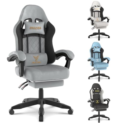 Racingreat Ergonomic Gaming Chair with Footrest for Adults (Grey)