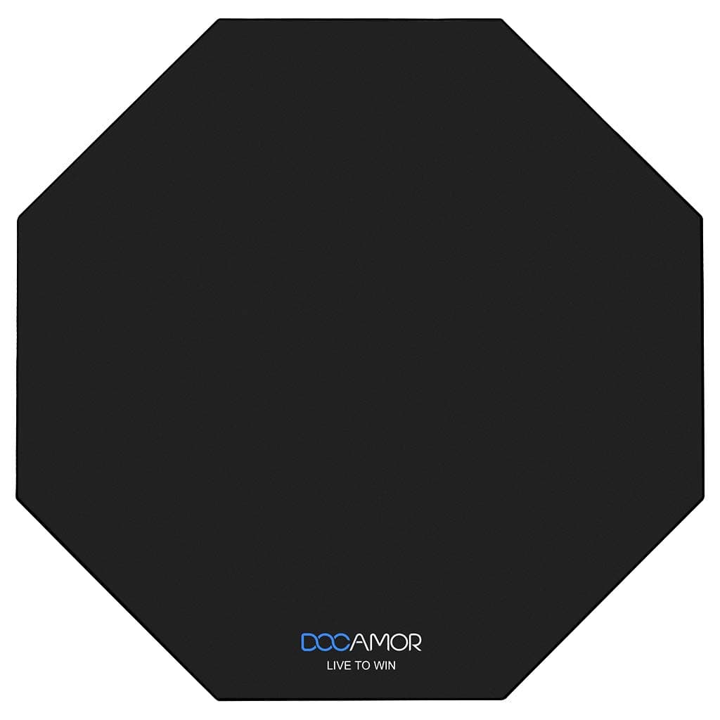 Docamor Gaming Chair Floor Mat, 47" x 47" Large Office Computer Chair Mat | Heavy Duty Floor Protector with Non-Slip Backing, Noise Cancelling for Carpeted Hardwood Floor - Black