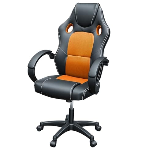 Panana Gaming Chair, Racing Style Office High Back Ergonomic Conference Work Chair Reclining Computer PC Swivel Desk Chair with Lumbar Support&Adjustable Task Gas lift PU Leather (Orange)