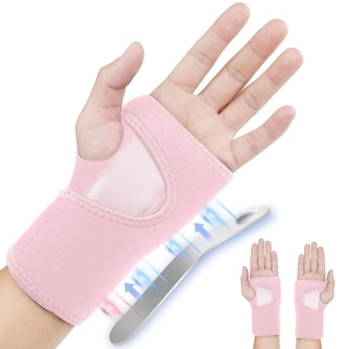 ACWOO Wrist Support Splint Brace, Adjustable Wrist Strap Carpal Tunnel Compression Splint Relieves Pain, Sprains, Tendonitis and Joint Pain, Breathable Brace Provides Wrist Support (Left)
