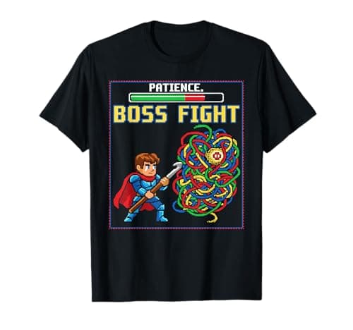 Crochet Boss Fight Retro Pixel Art Gaming T-Shirt