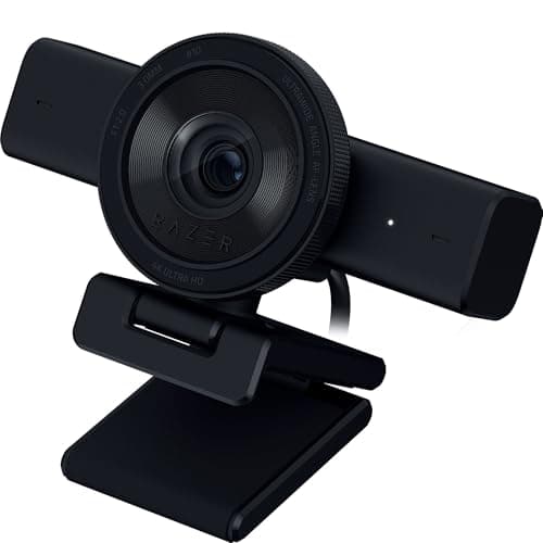 Razer Kiyo V2 Streaming Webcam: 4K 30fps, 1080p 60fps - AI-Powered Auto Framing - Built-in Microphone - Ultra Wide Angle Lens - Privacy Protection - Works with